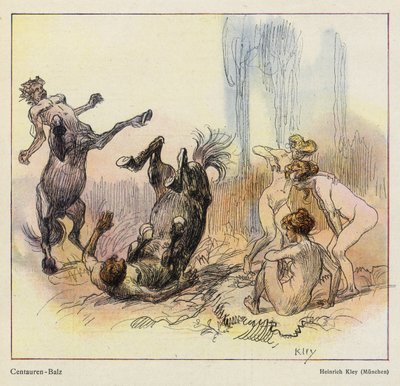 Hofmakerij van Centauren door Heinrich Kley